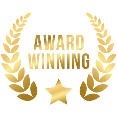 Gold laurel wreath award winning emblem for Carpet Tiles Auckland.